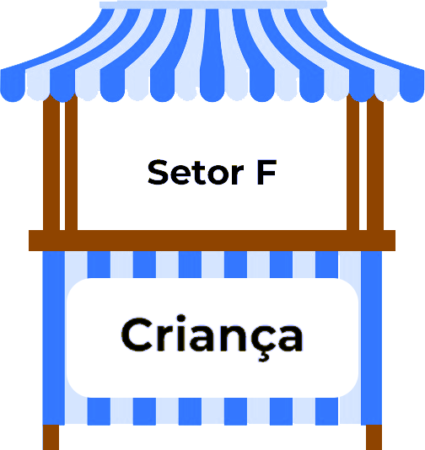 Barraquinha de identificação do Setor F
