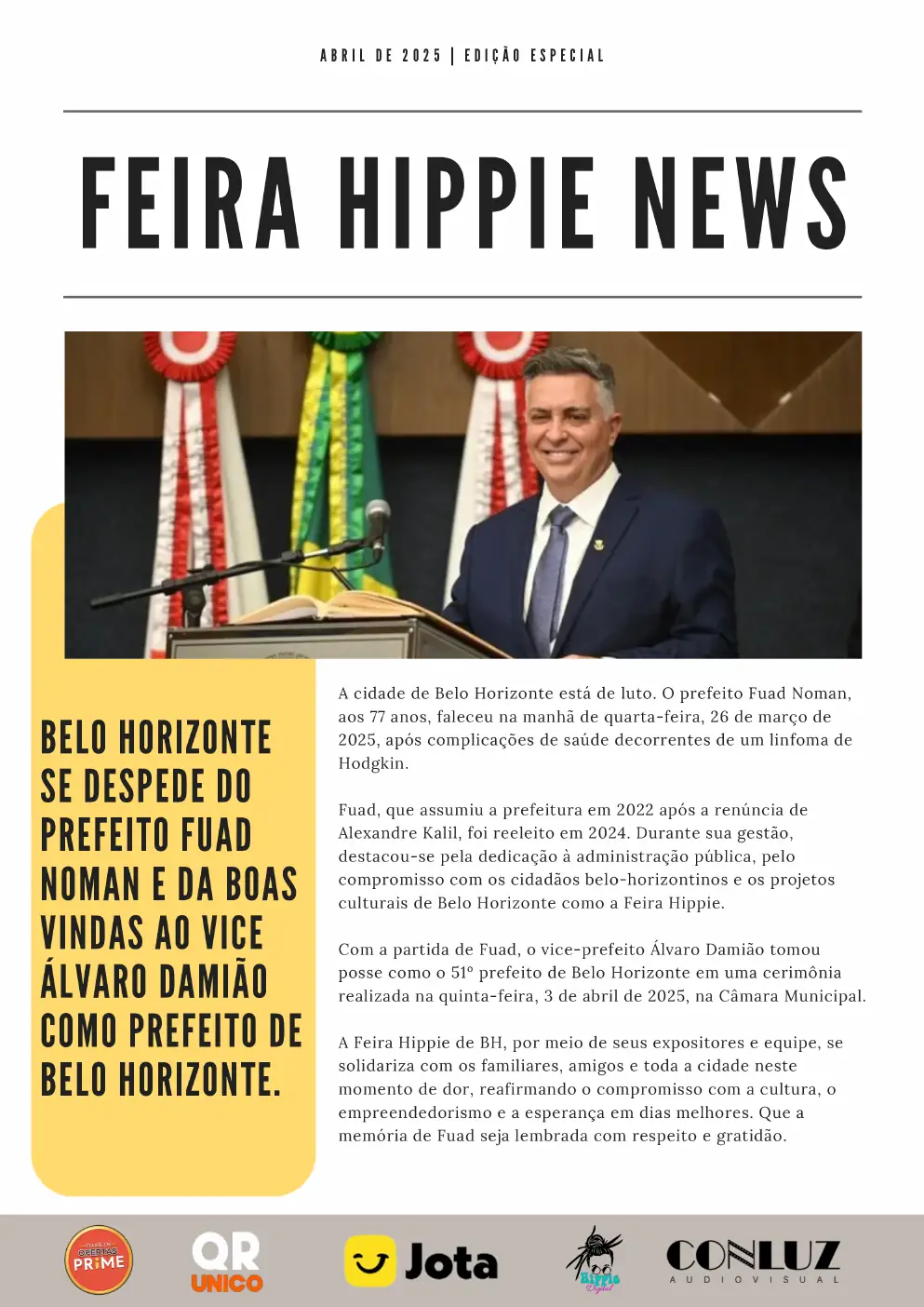Cover of the April 2025 Feira Hippie News