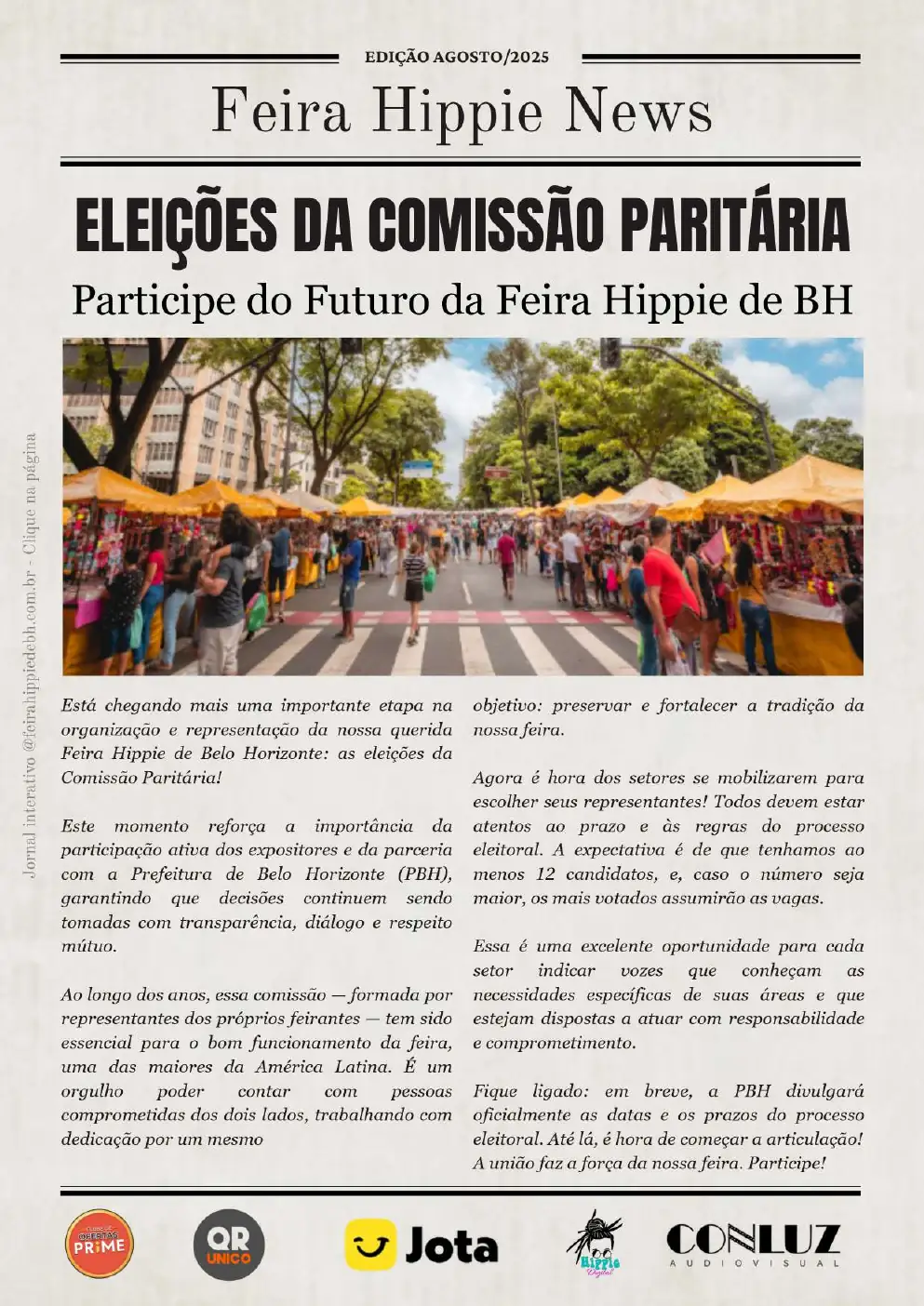 Cover of the August 2025 Feira Hippie News