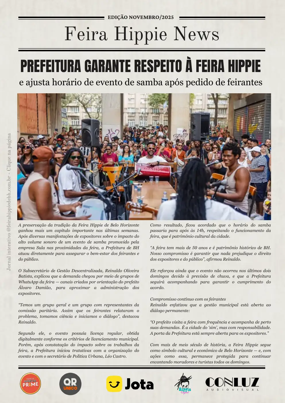 Cover of the November 2025 Feira Hippie News