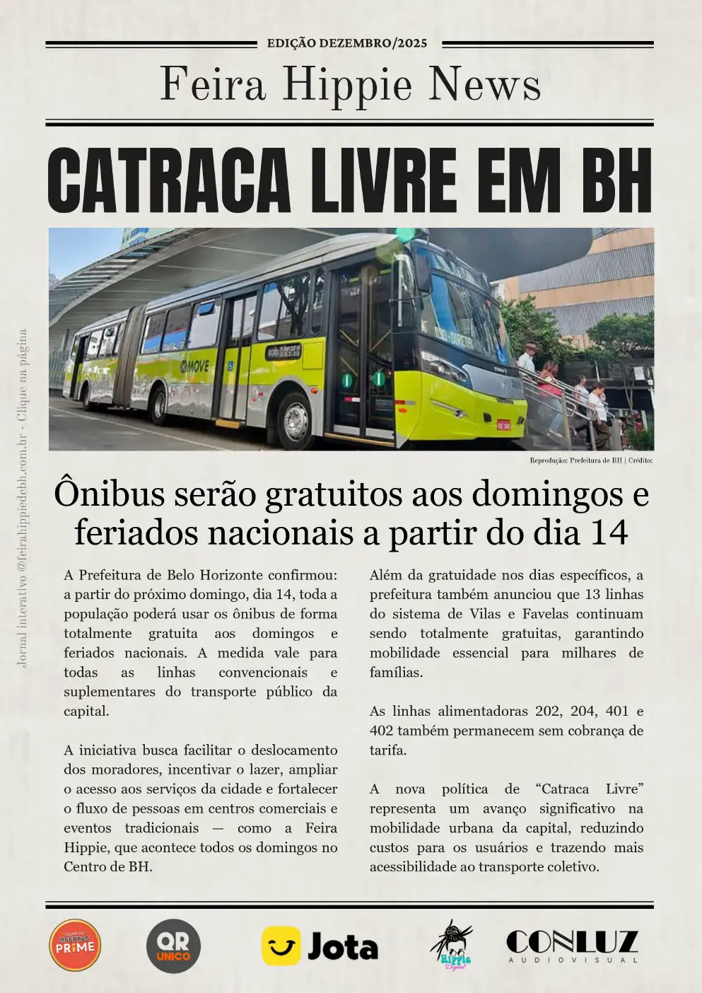 Cover of the December 2025 Feira Hippie News